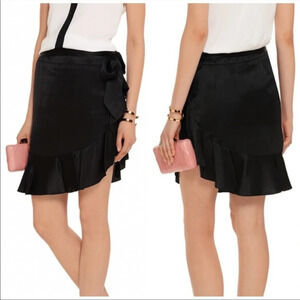 Red Valentino asymmetrical ruffle side tie mini skirt